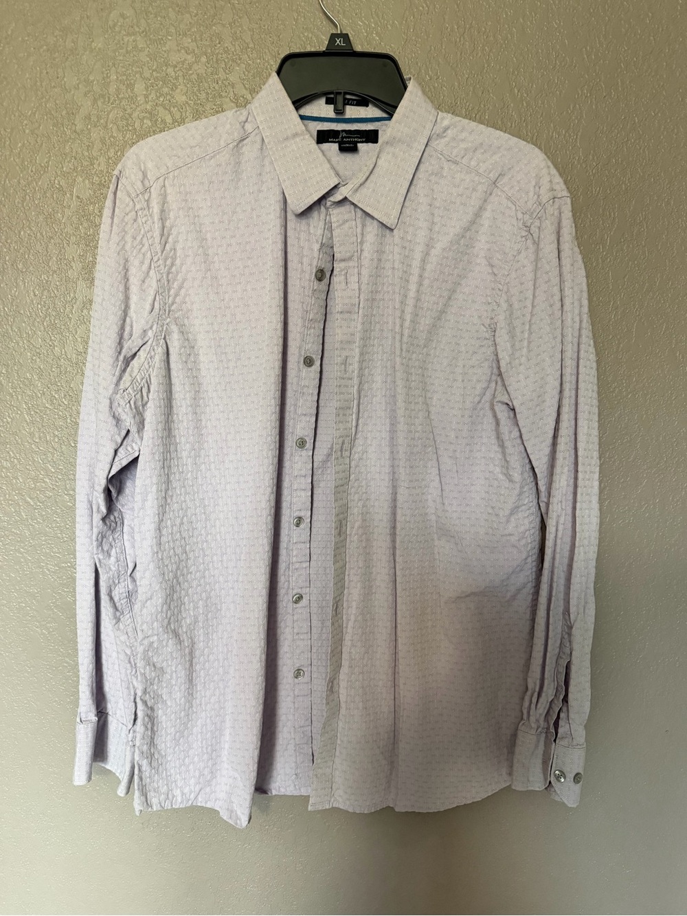 Marc Anthony Light Gray Textured Dress Shirt